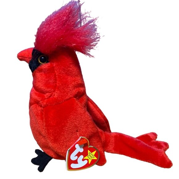 Ty Beanie Baby Mac The Cardinal Plush Toy Red & Black Collectible Soft Stuffed A - Picture 2 of 10